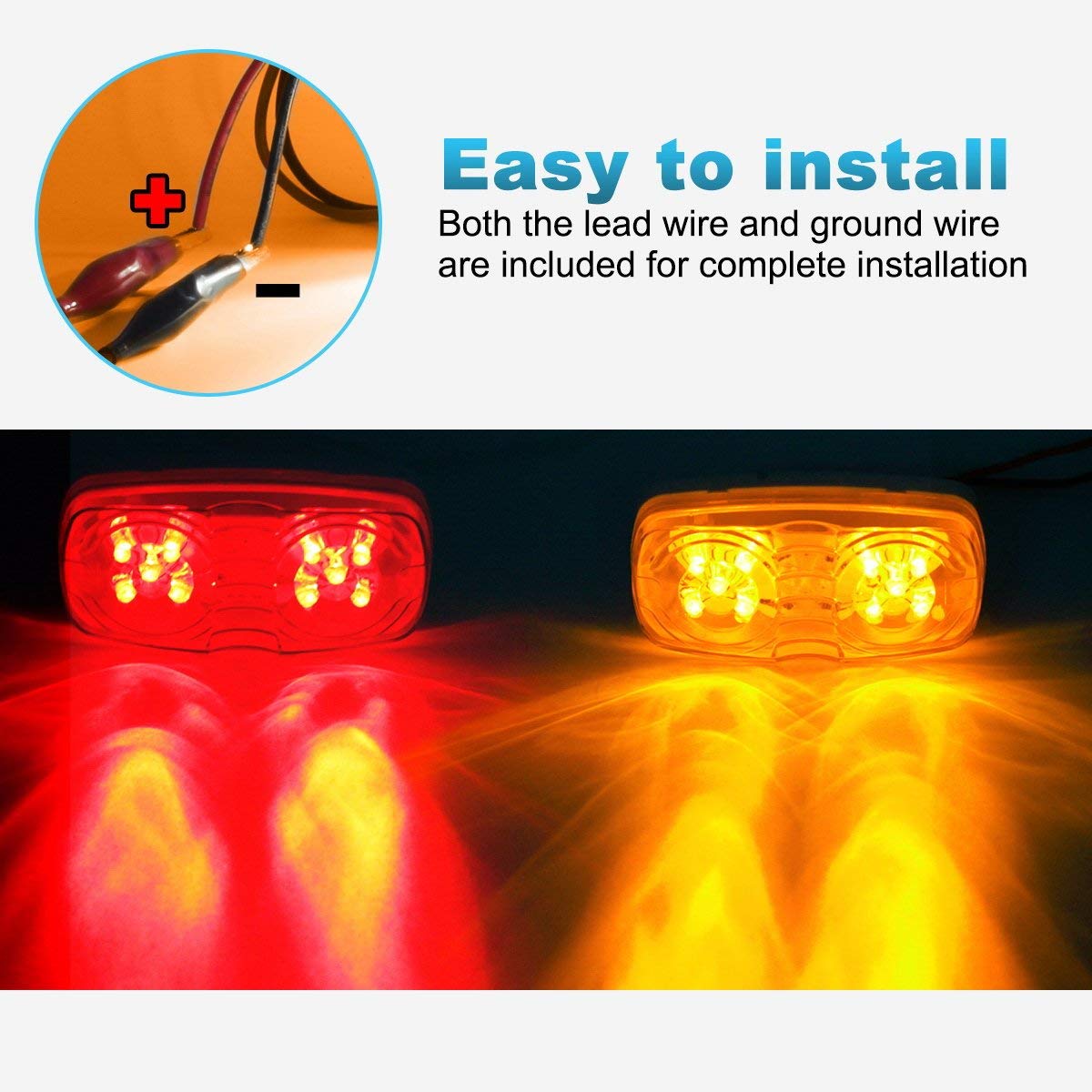 Partsam DOT-approved 12V marker light adapts as side marker and clearance lamp.