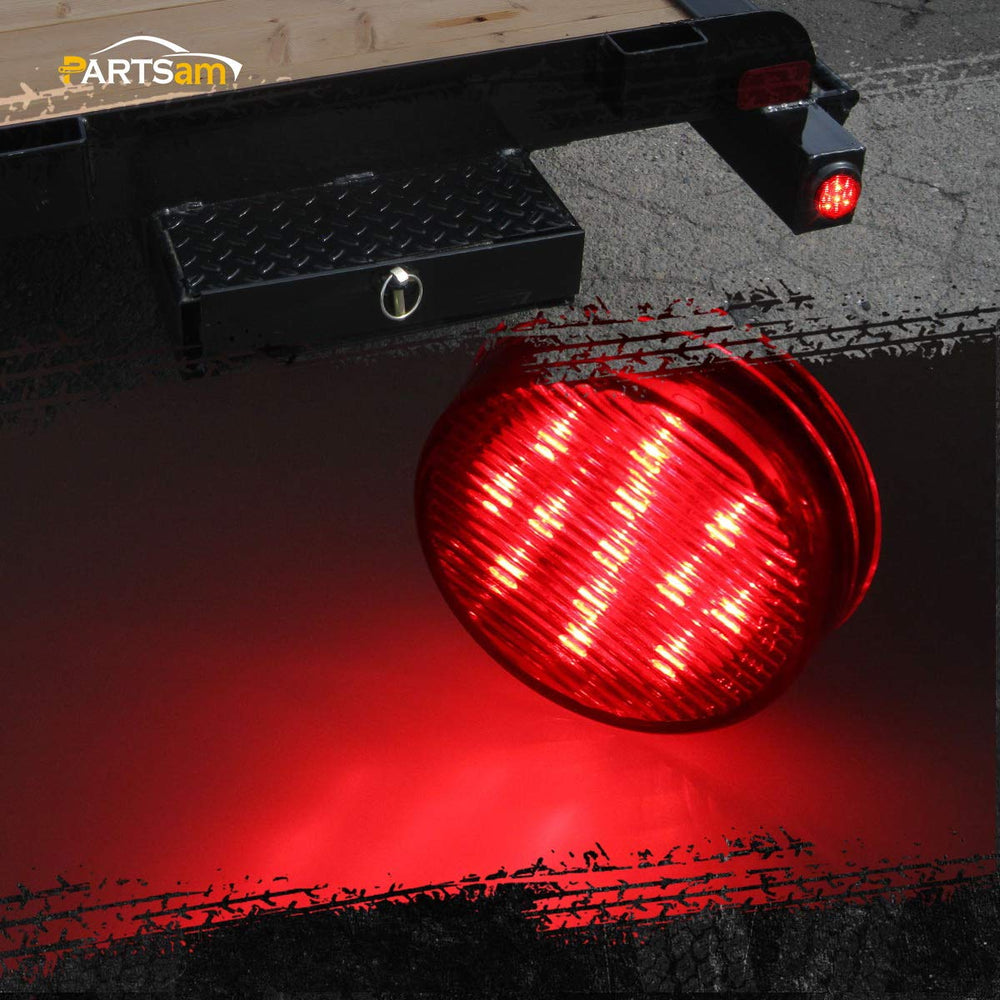 Partsam DOT-approved red LED marker light supports reliable 12V trailer signaling.