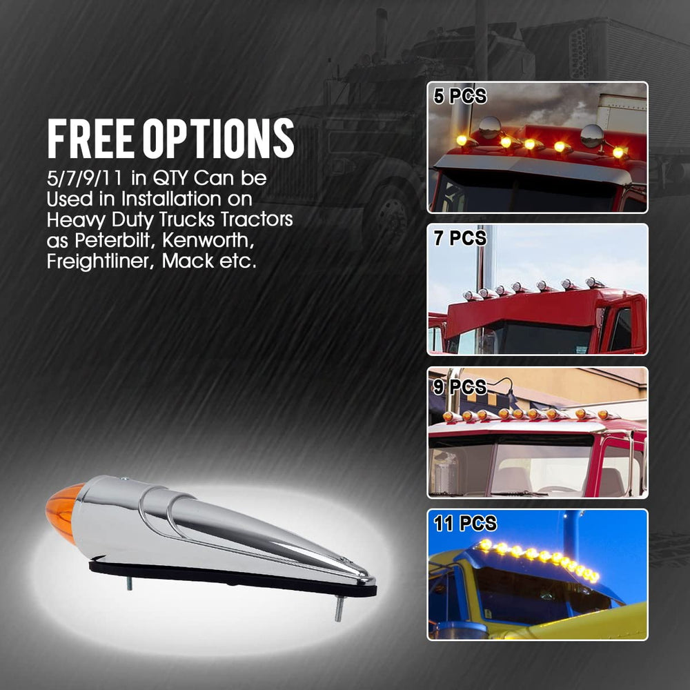 Partsam DOT compliant cab marker light helps meet road standards.