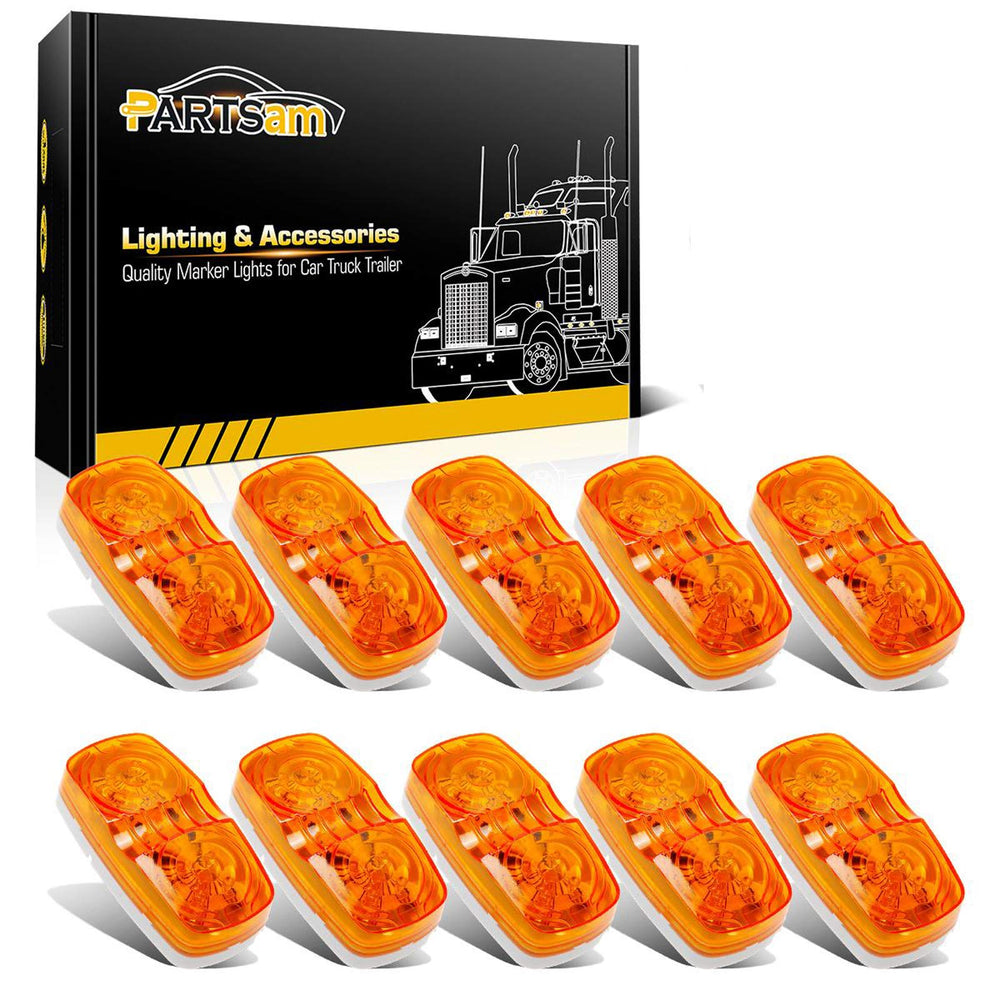 Partsam double-bubble bullseye LED marker light enhances trailer visibility at night.