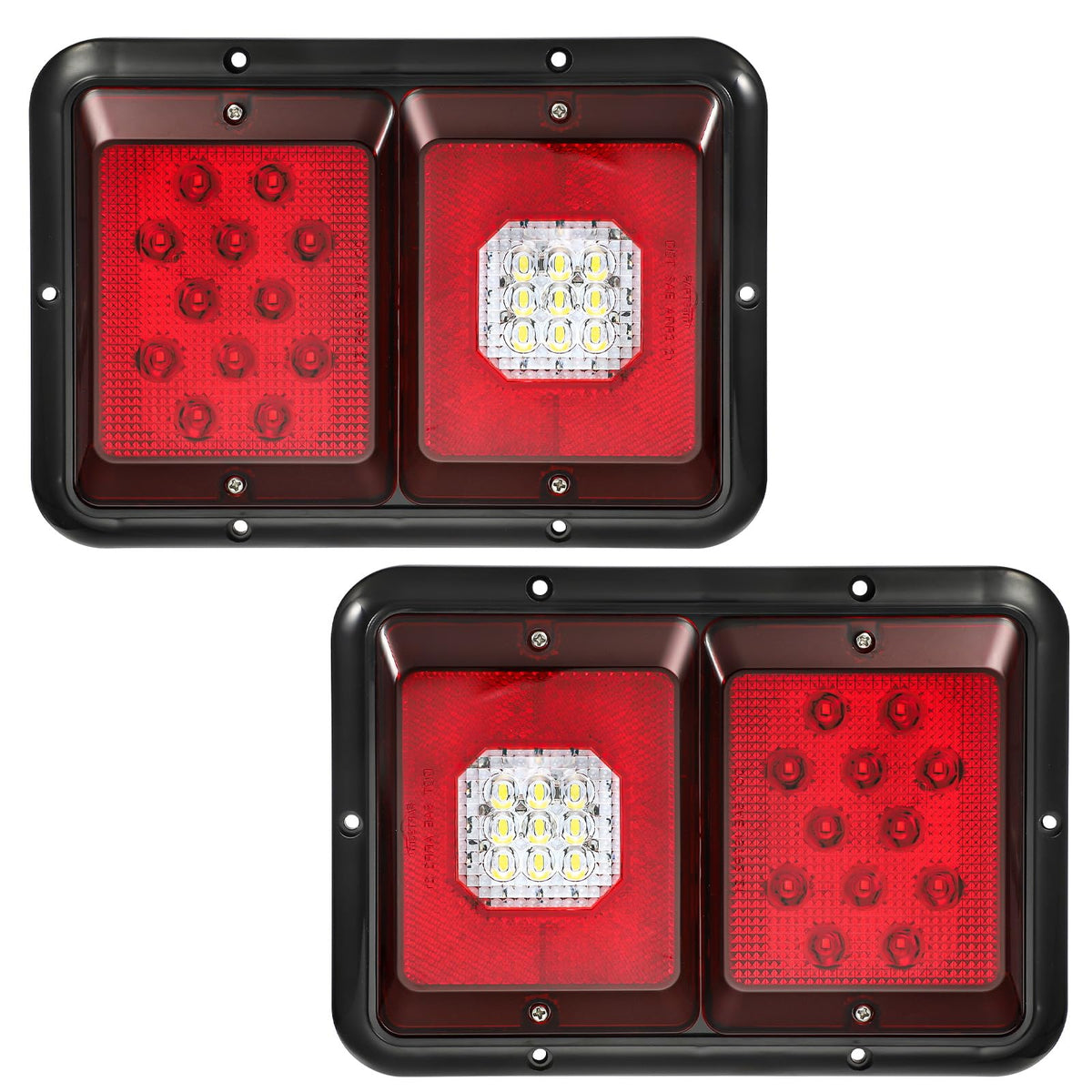 Partsam double-led taillight with horizontal base for secure trailer mounting.