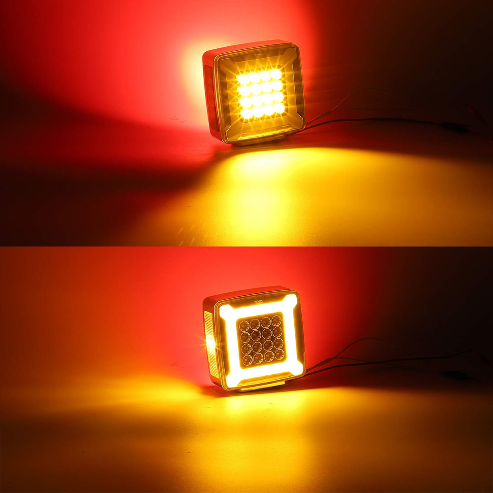 Partsam dual-stud fender light square LED for easy versatile mounting.