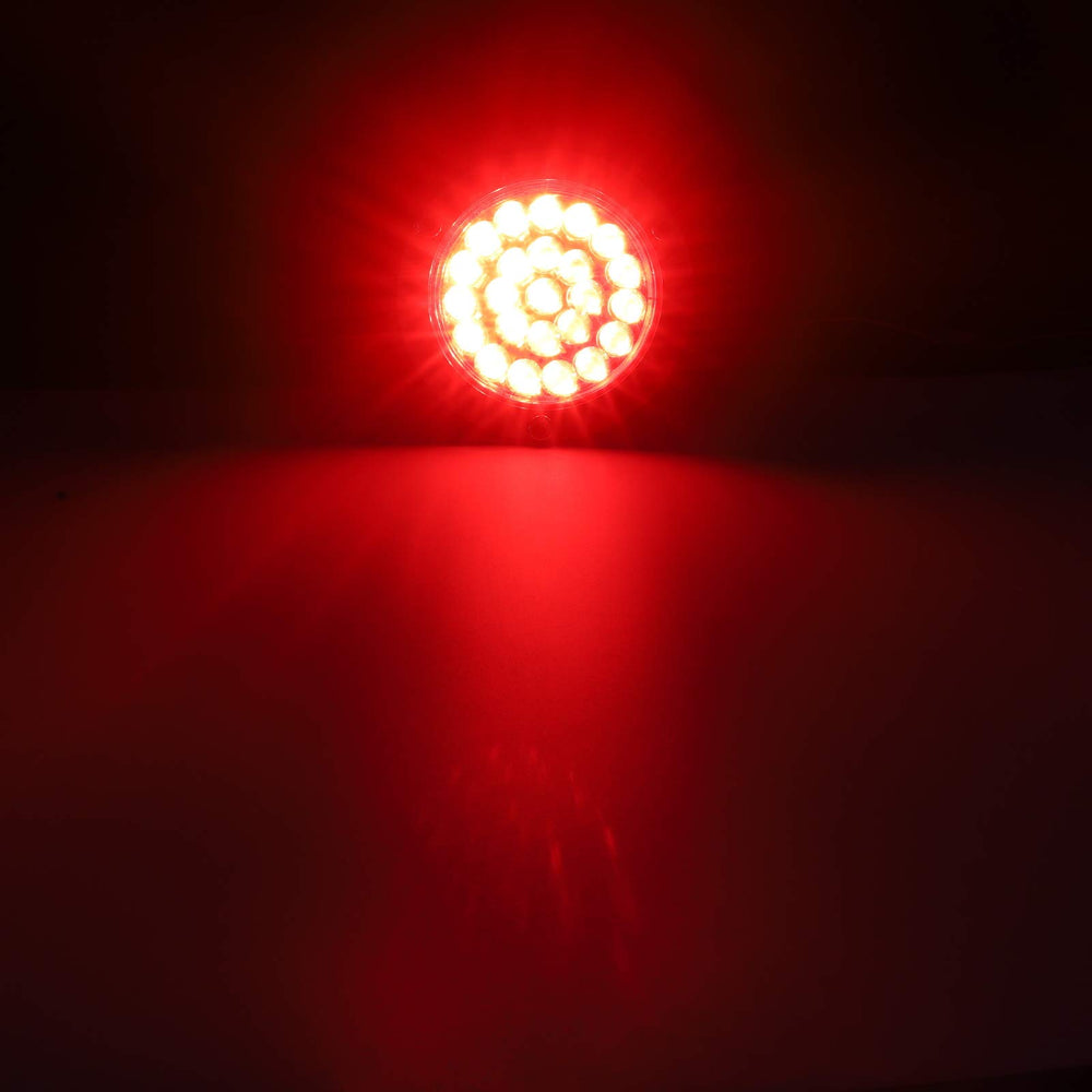 Partsam red lens round LED tail light enhances visibility for towing