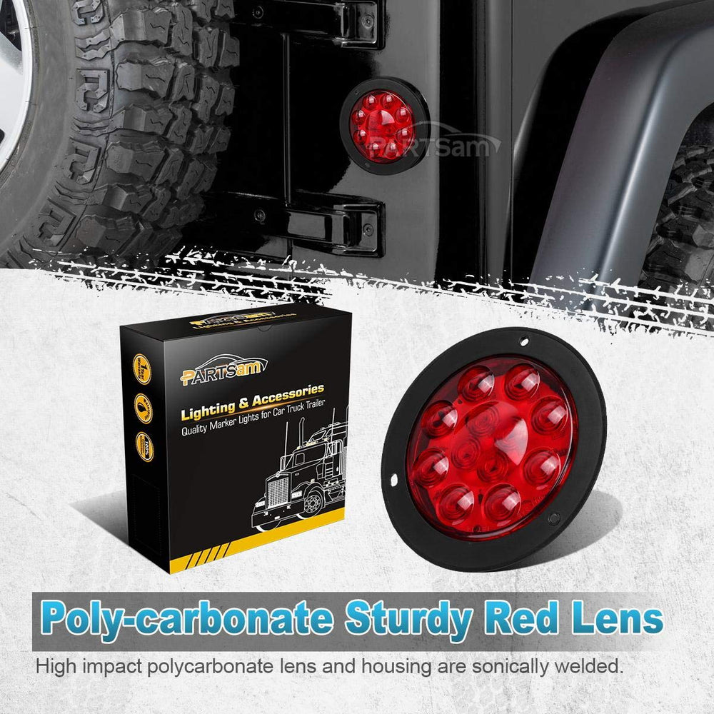 Partsam 12-LED sealed light for trailers stays bright in wet conditions.