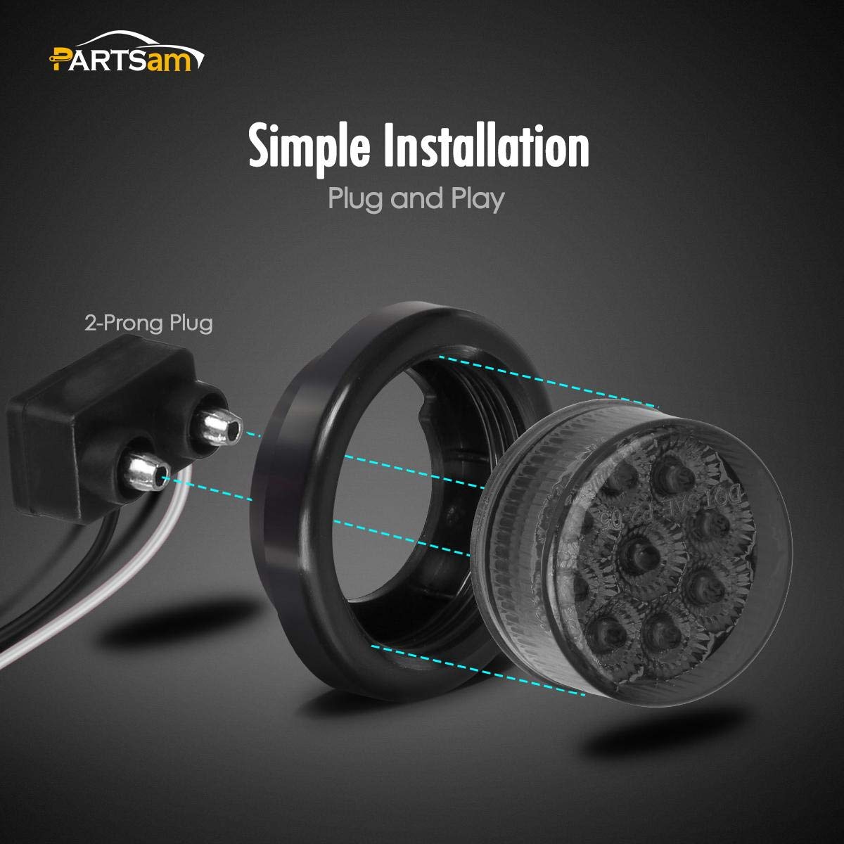 Partsam flush-mount 2-inch LED install on a trailer for a seamless look