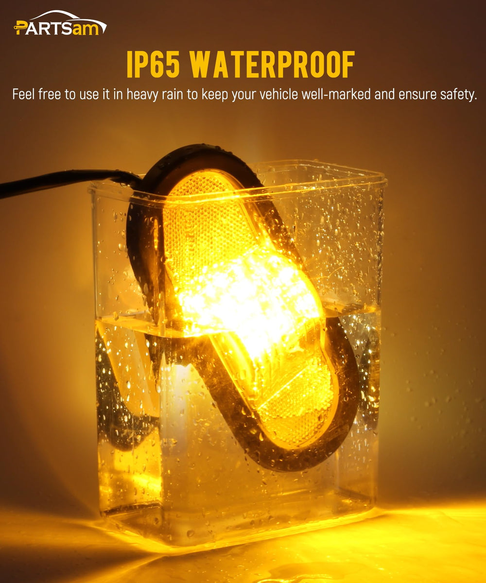 Partsam flush-mounted marker light with grommets for a clean install