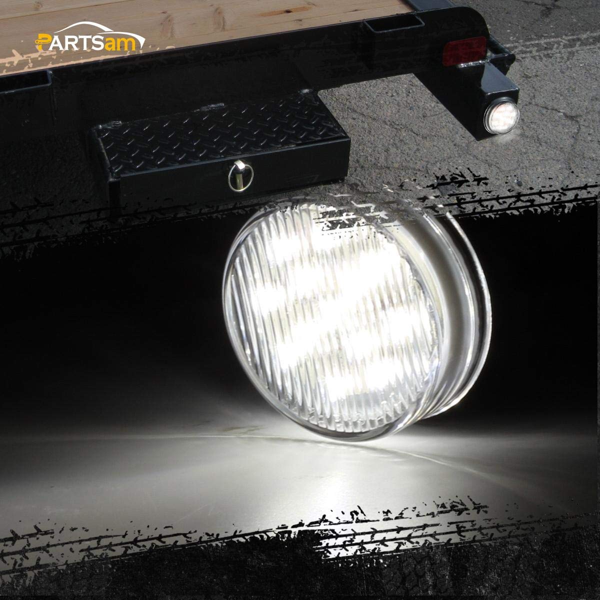 Partsam flush-mount round LED light with black grommet for clean installation
