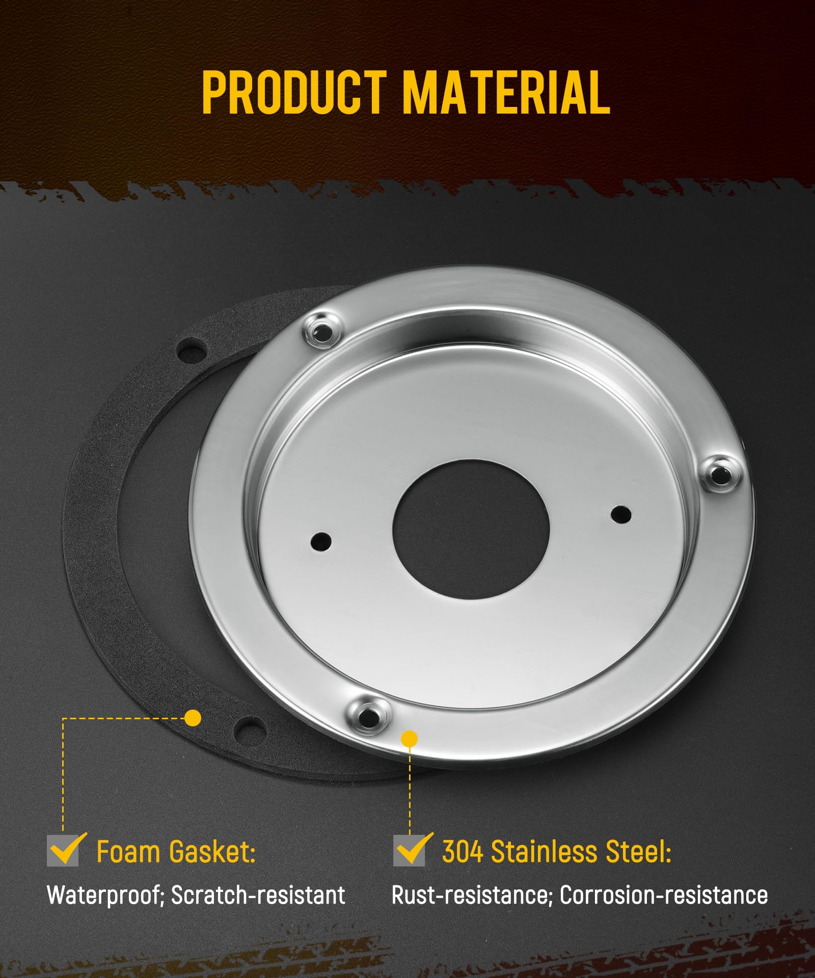 Partsam foam gasket aids waterproof, scratch-resistant installation behind the ring