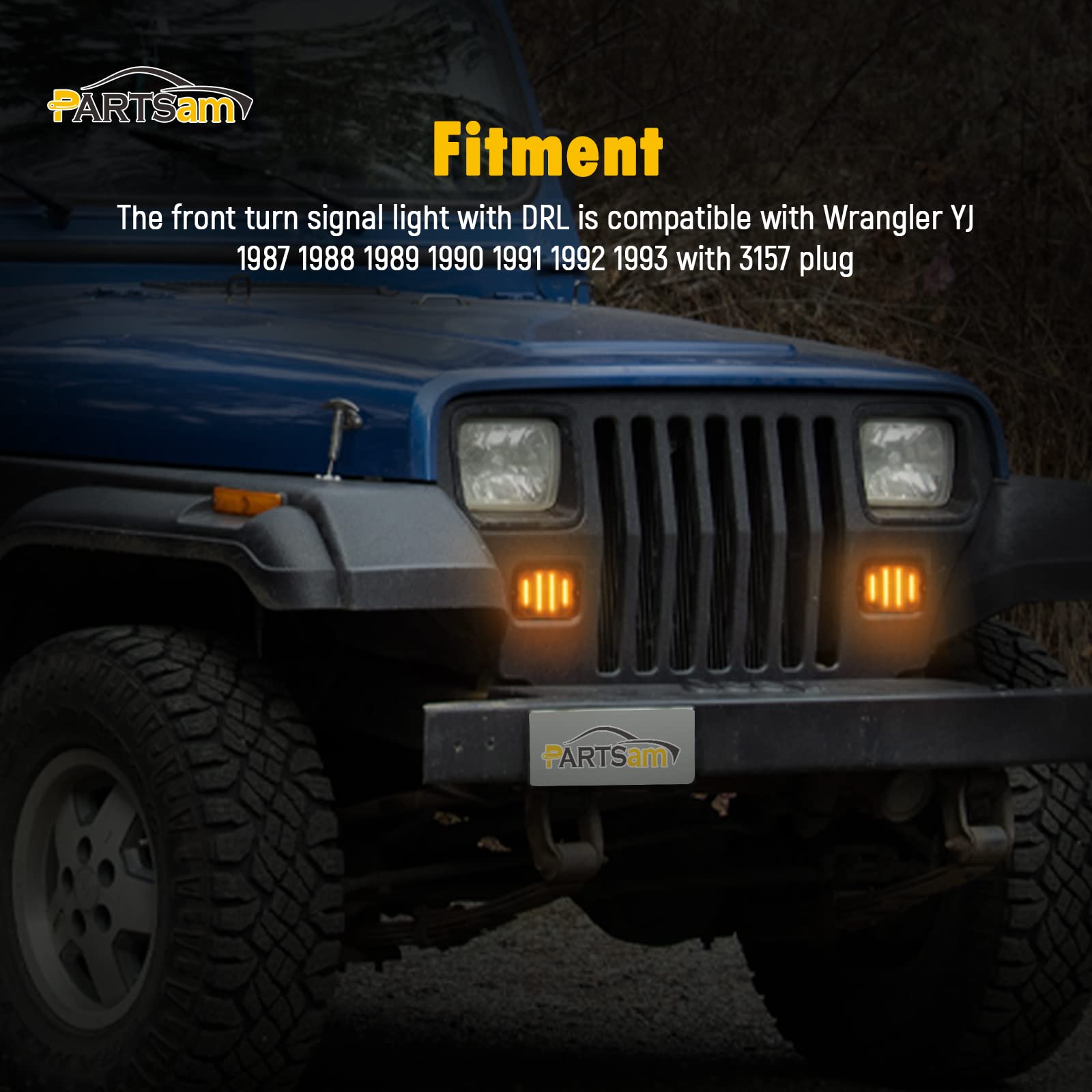 Partsam front turn signal light DRL white 24 LEDs for daytime awareness