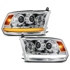 Partsam Ram 1500 full LED headlights front view improve nighttime visibility and style.