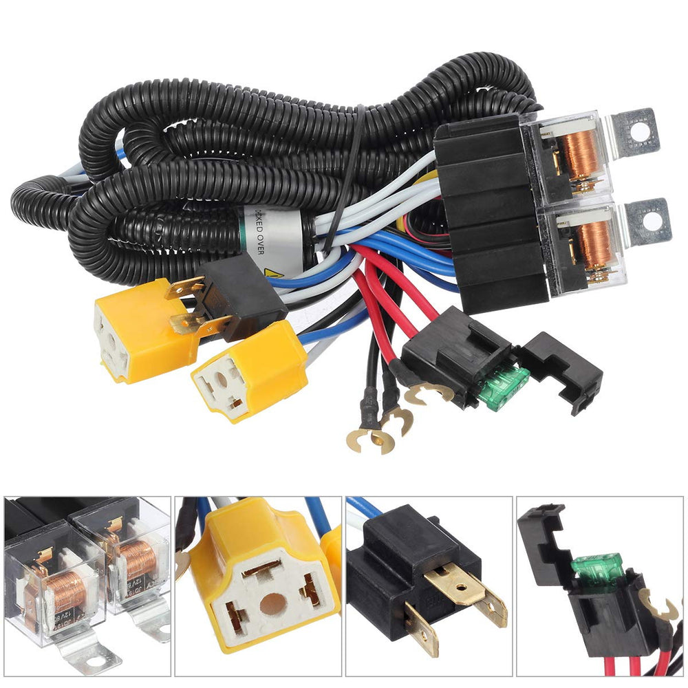 Partsam H4 harness connectors close-up highlighting durable connections for reliable power transfer.