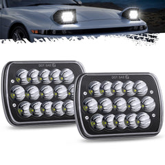 Partsam H6054 LED headlights front view for 7x6 fit improves night visibility