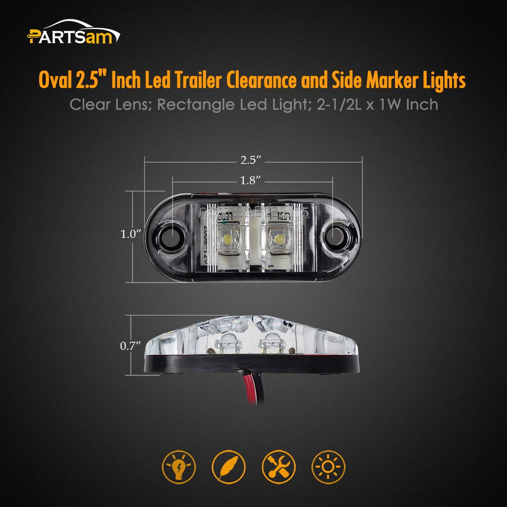 Partsam hardwired oval marker light showing red hot and black ground wiring