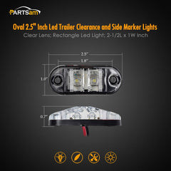 Partsam hardwired oval marker light showing red hot and black ground wiring