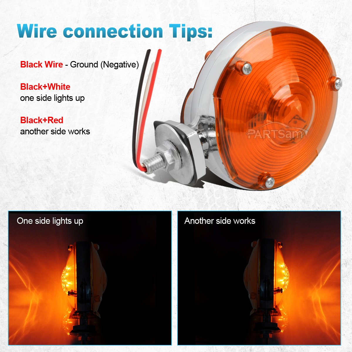 Partsam heavy-duty amber turn signal light ideal for trucks and trailers