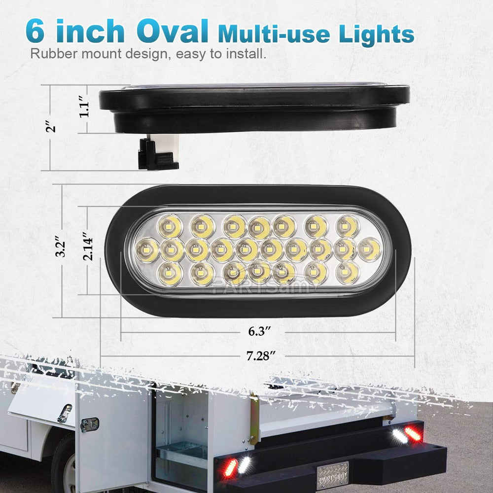 Partsam heavy-duty 6-inch light suitable for trucks, trailers, RVs, and boats.
