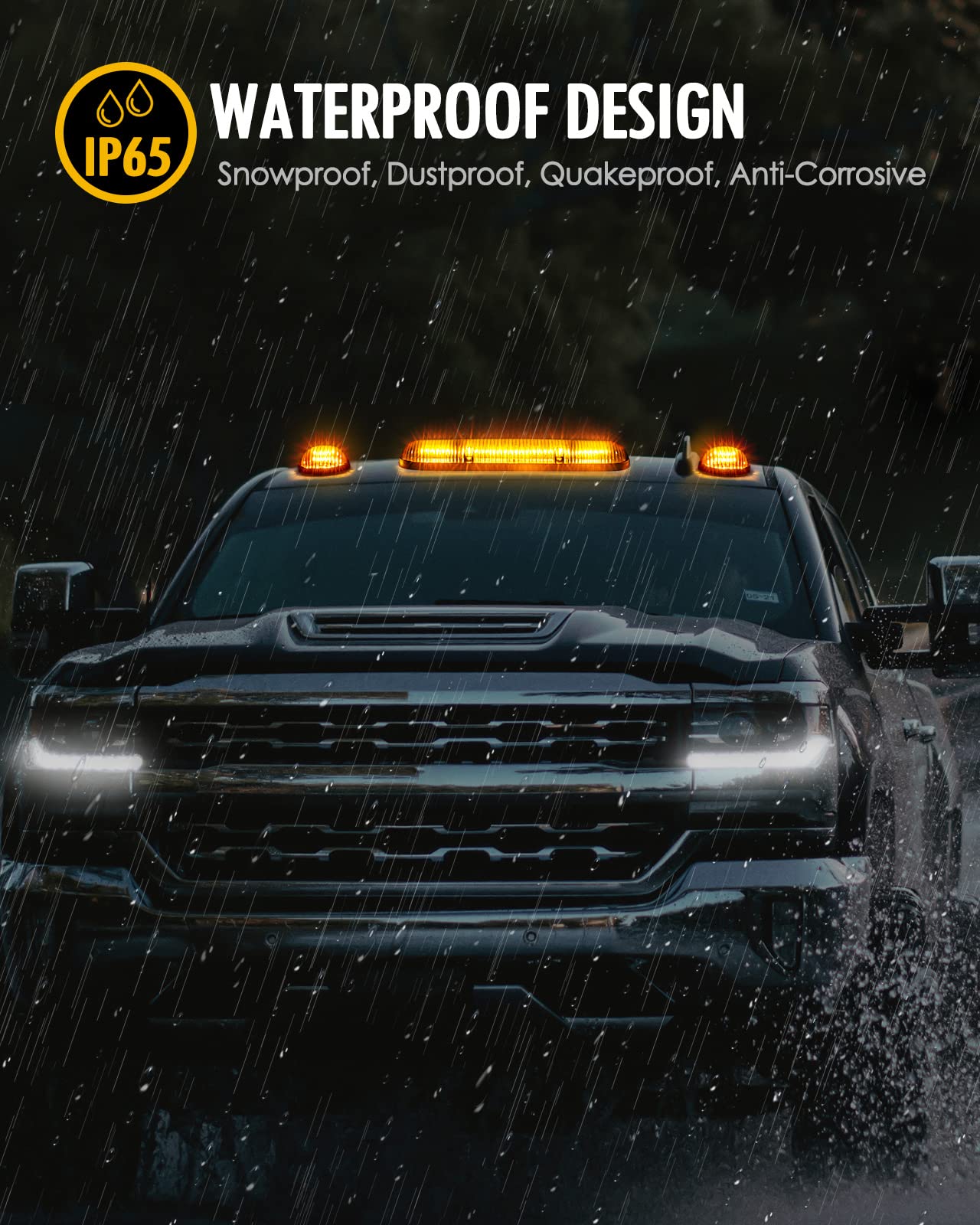 Partsam IP65 waterproof design protects lights in rain and snow conditions.