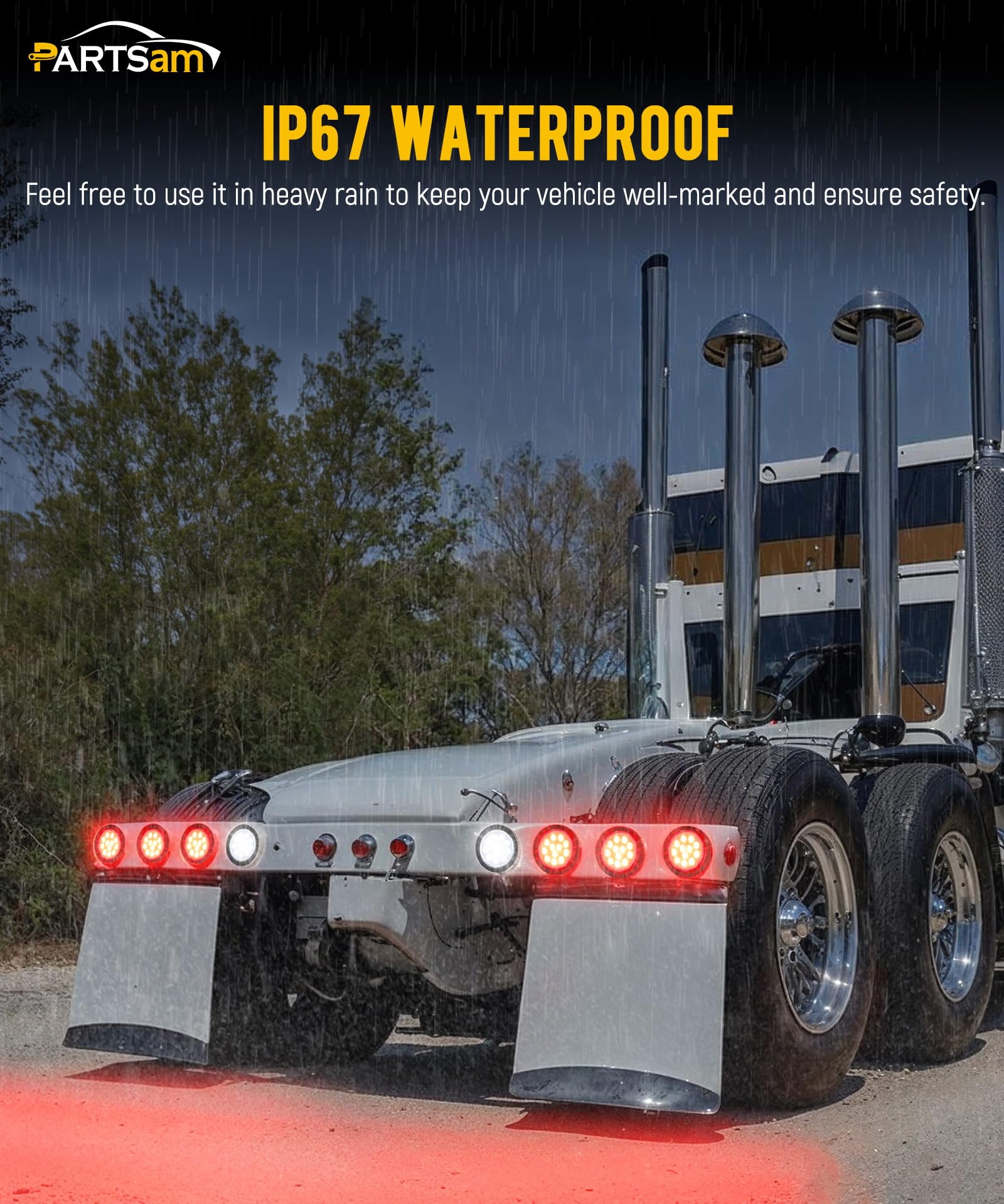 Partsam IP65 waterproof round LED lights for rugged outdoor use