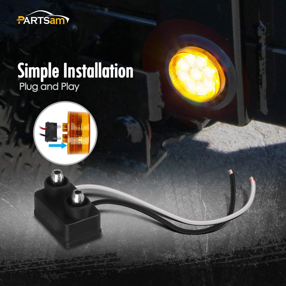 Partsam IP65 waterproof round LED trailer light guarding against moisture in tough conditions.