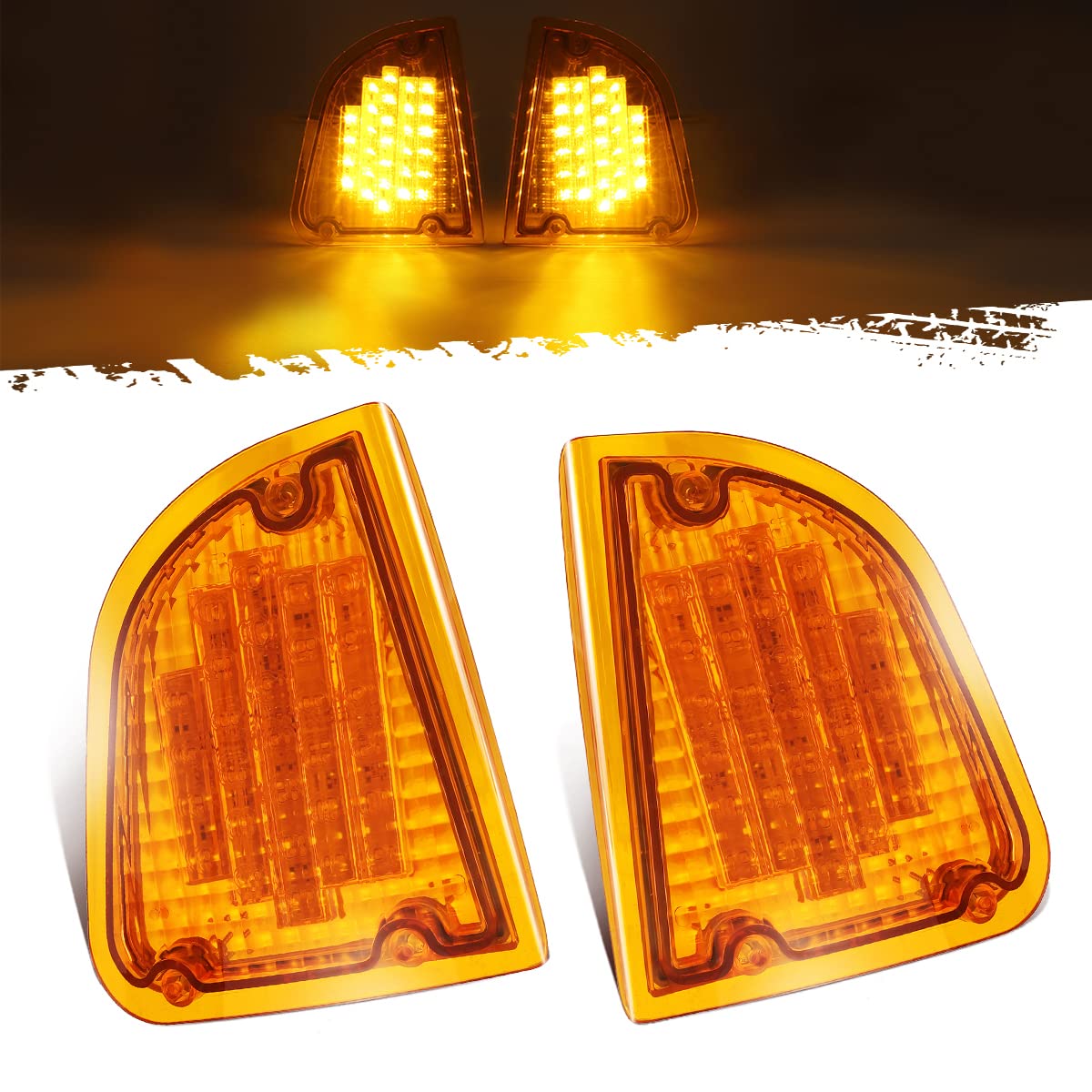Partsam Kenworth amber front light left enhances signaling and night visibility.