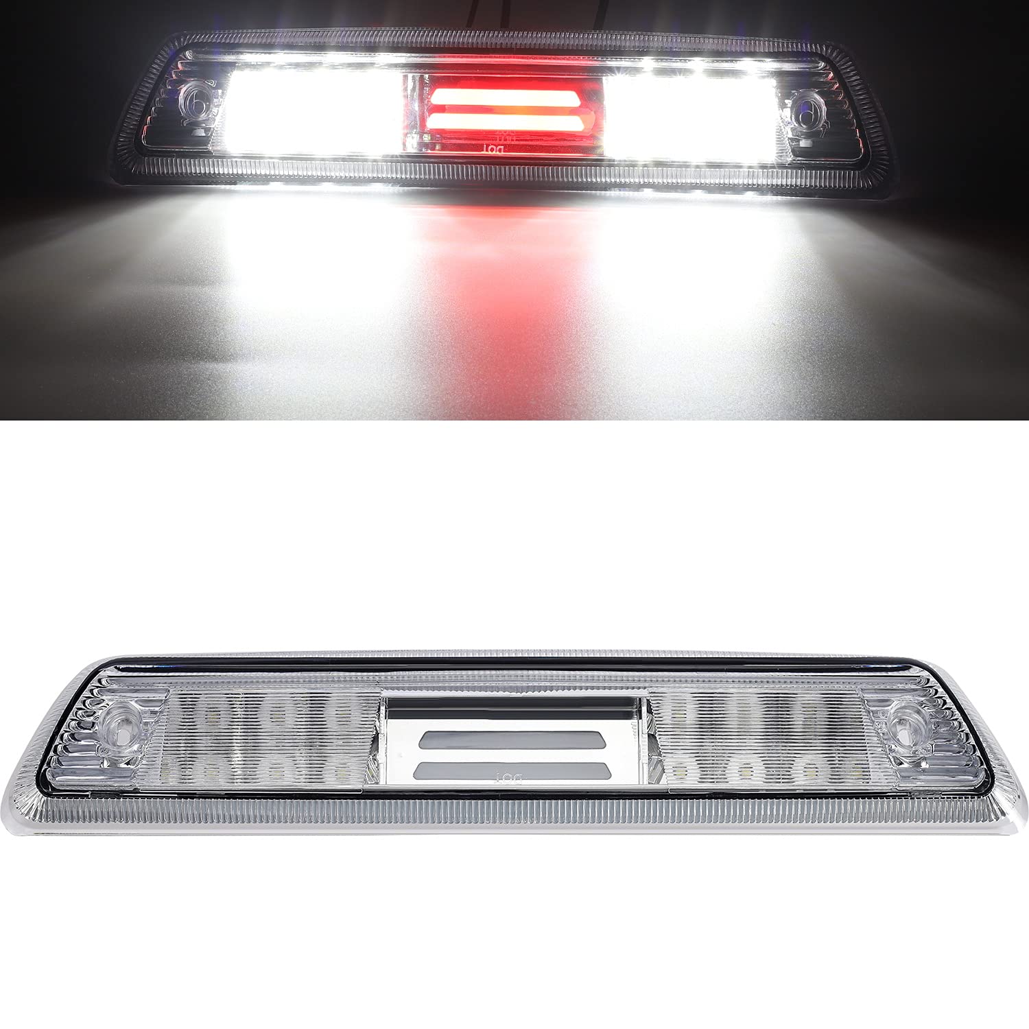Partsam LED 3rd brake light for Ford F-150 with chrome housing improves visibility