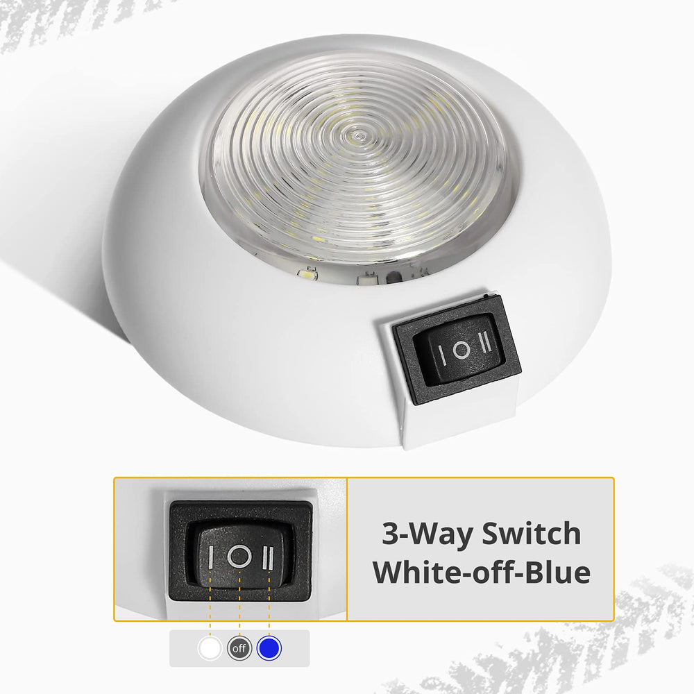Partsam dome light for boats provides bright, even cabin lighting.
