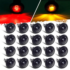 Partsam LED marker light amber round smoked lens front view showing compact signal