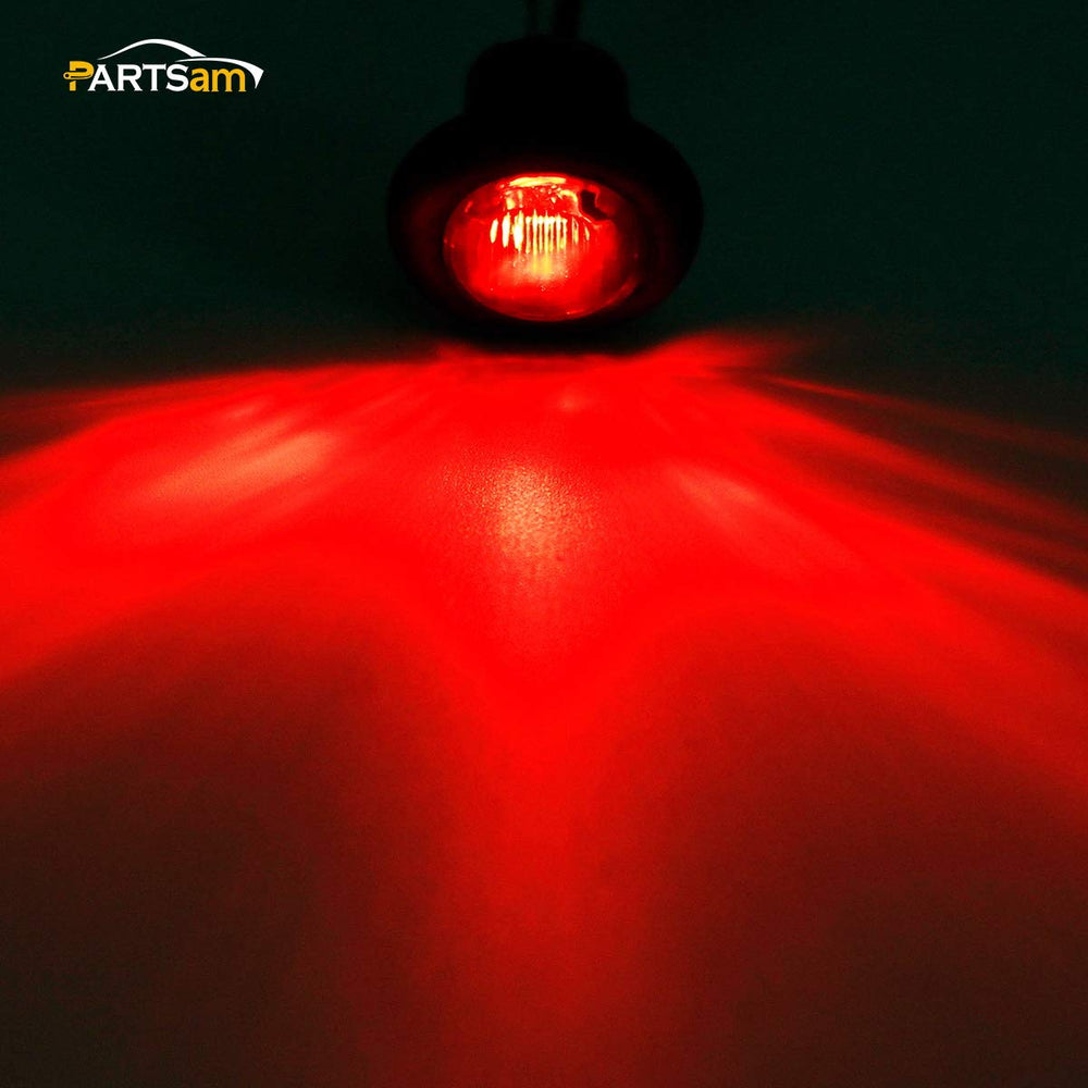 Partsam amber round smoked-lens marker light front view for mounting