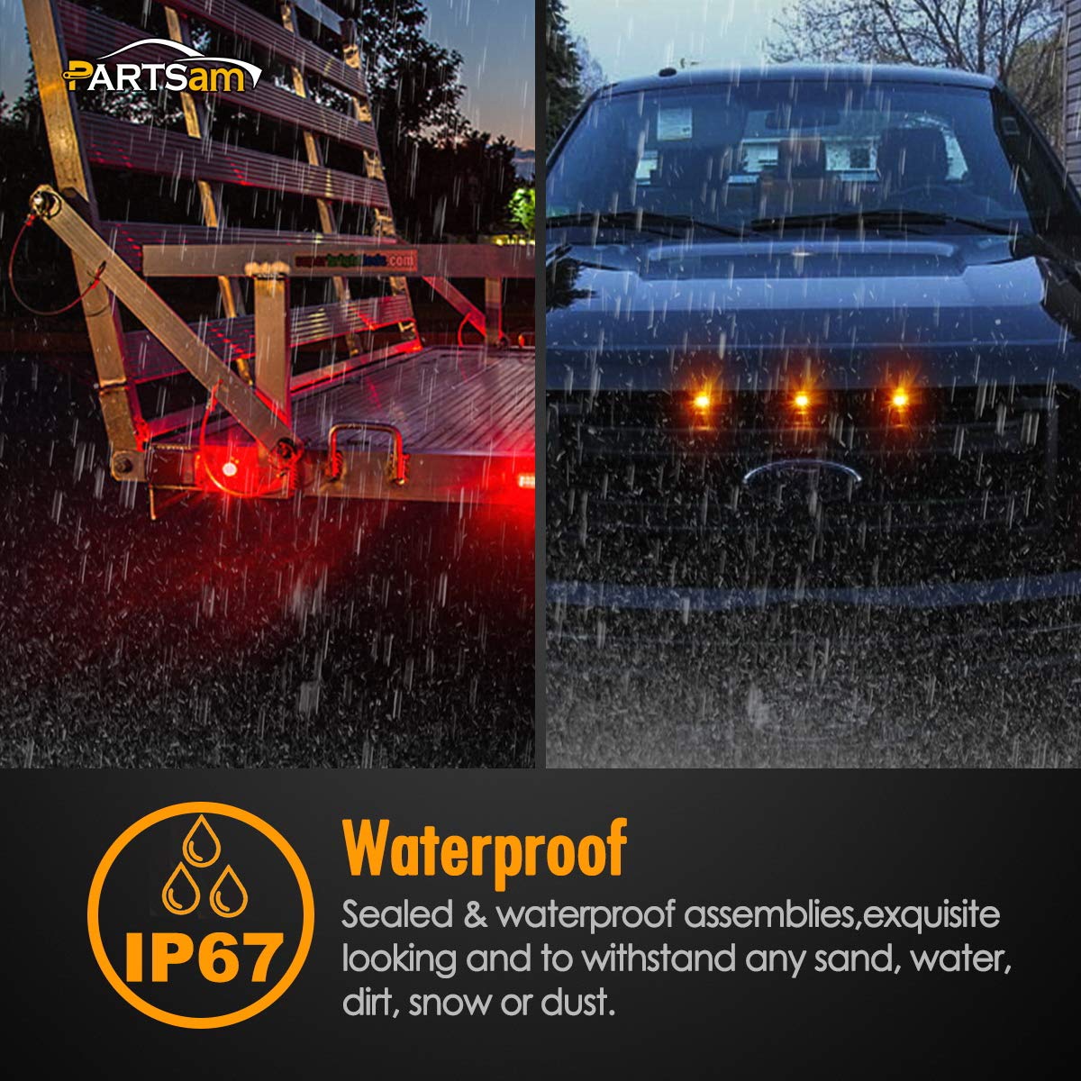 Partsam wiring diagram for amber round smoked-lens marker lights