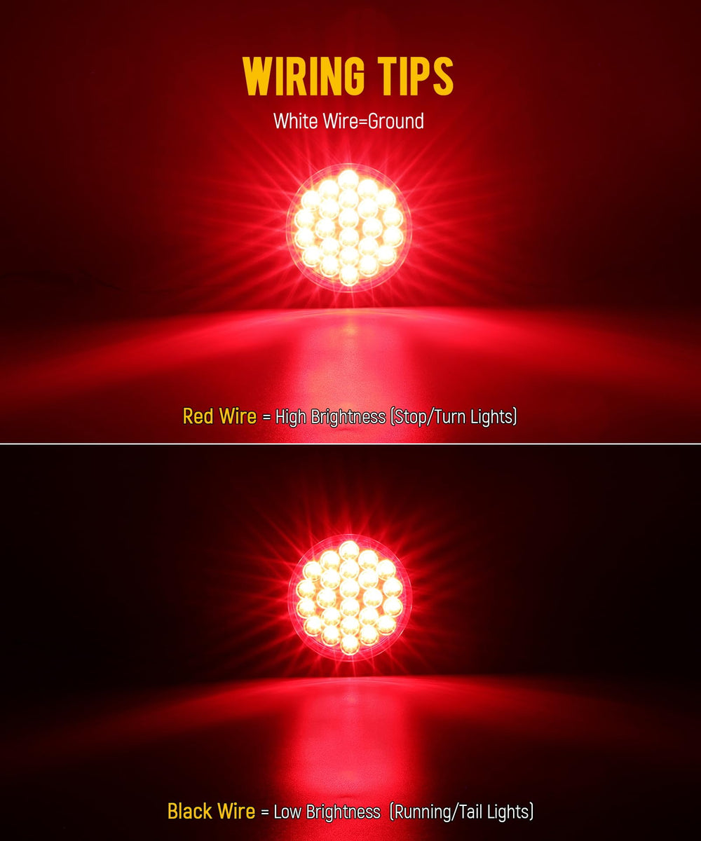 Partsam LED trailer light face with 24 LEDs for clear signaling.