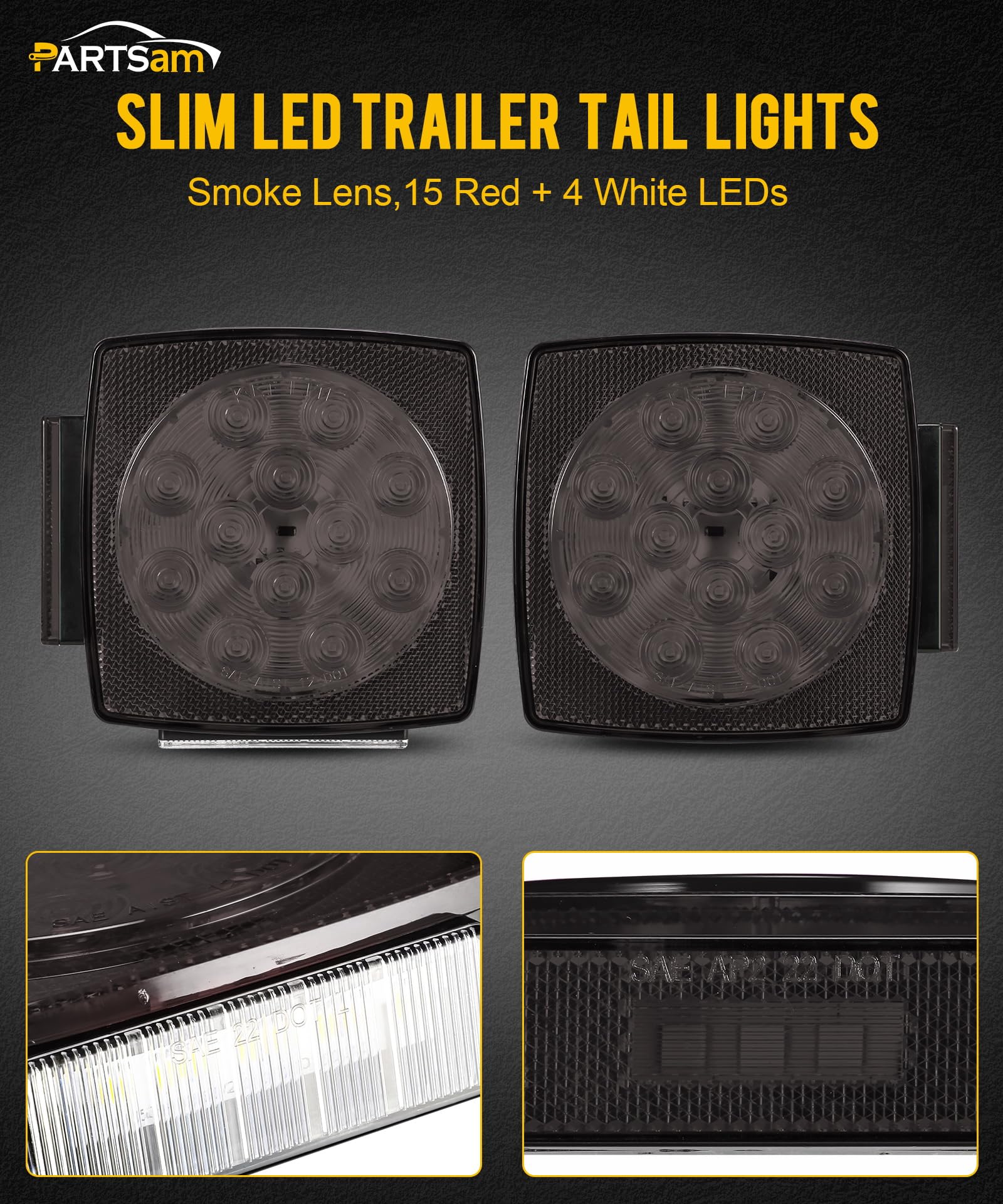 Partsam LED trailer light with five functions for clear signaling