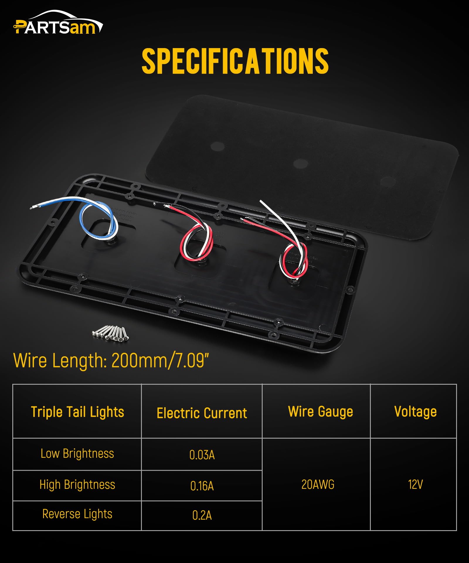 Partsam black base mounting for secure horizontal or vertical installation