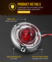 Partsam LED watermelon marker light 1.5 inch red for clear signaling.