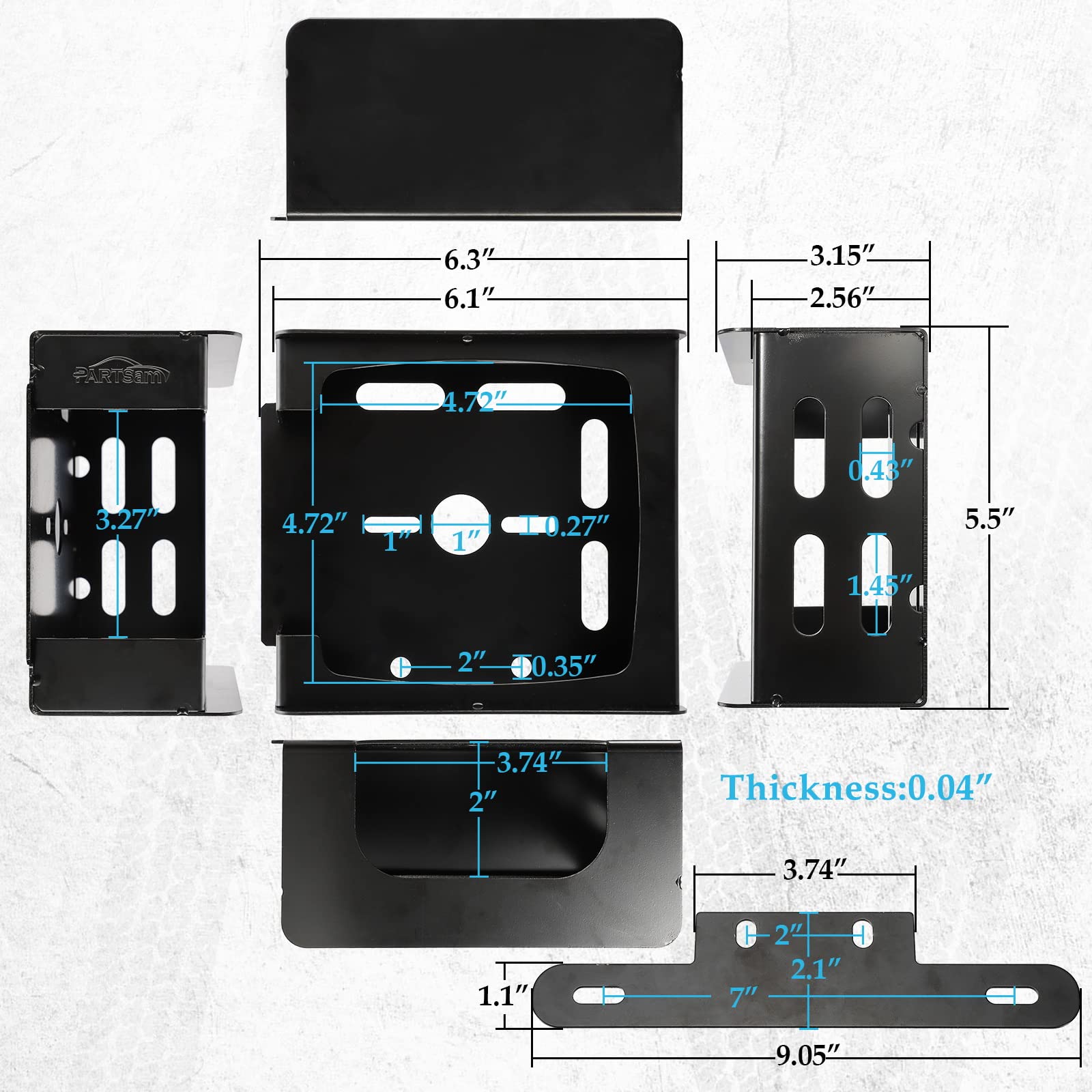 Partsam license plate bracket with screws for secure mounting