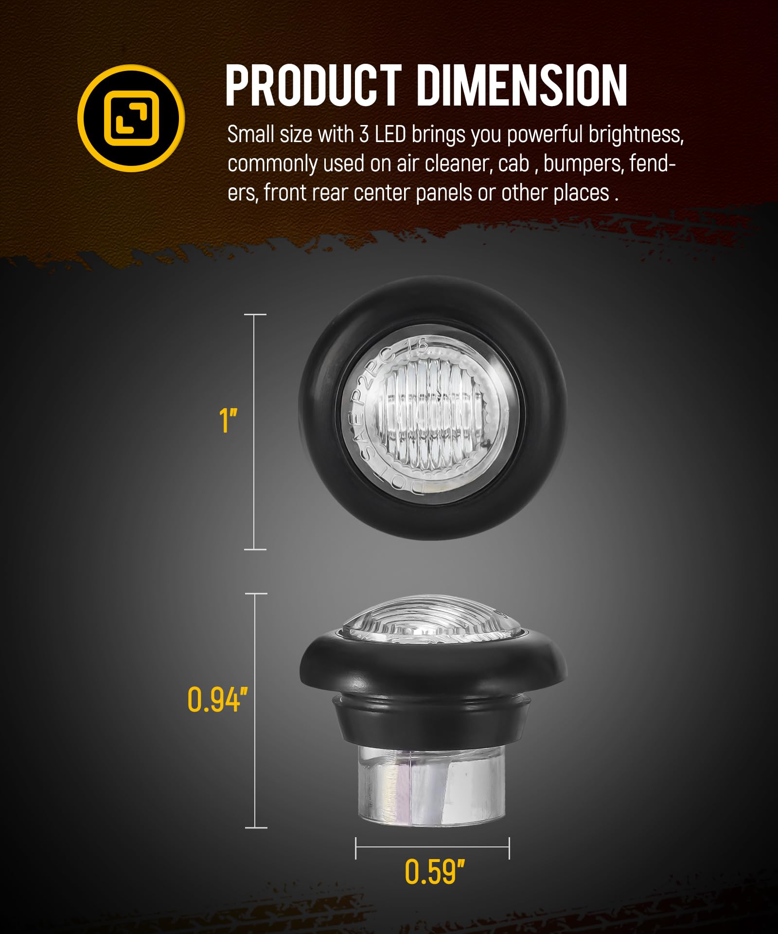 Partsam marker light installed on trailer or RV for side or clearance signaling.