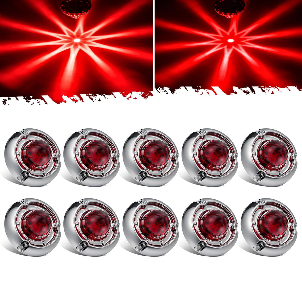 Partsam mini watermelon light with glass red lens for high visibility.