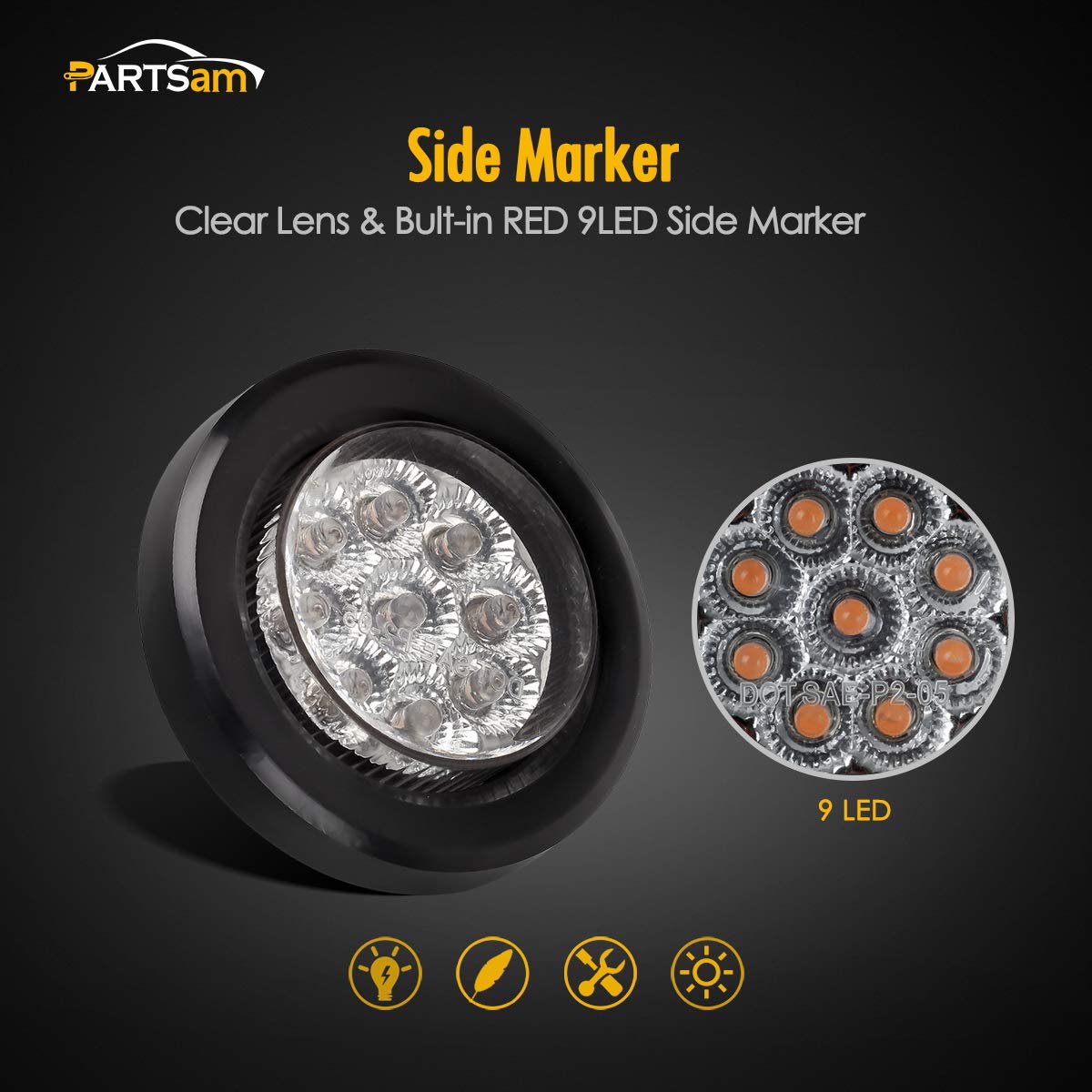 Partsam miro-reflectors deliver bright light using less energy for truck and RV use.