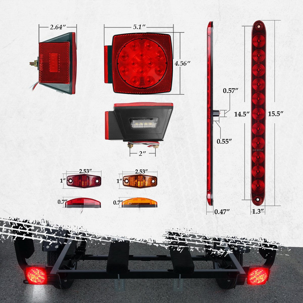 Partsam mounting hardware ensures a sturdy, weather-resistant fit for any trailer setup.