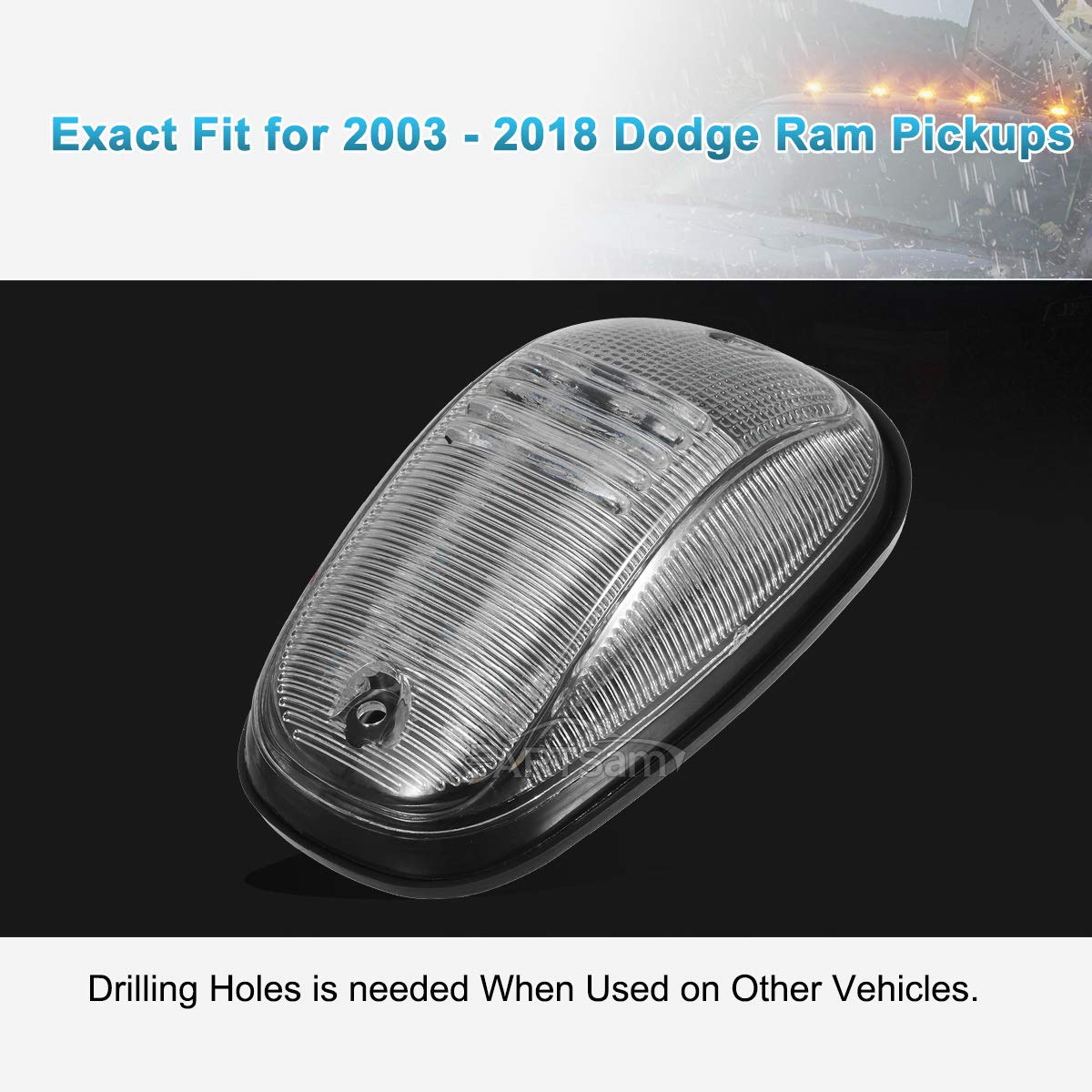 Partsam night-drive cab marker light demonstration on dim road