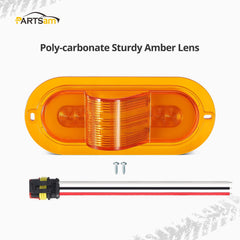 Partsam amber-lensed marker and turn signal visible from distance with a simple 3-wire connection.