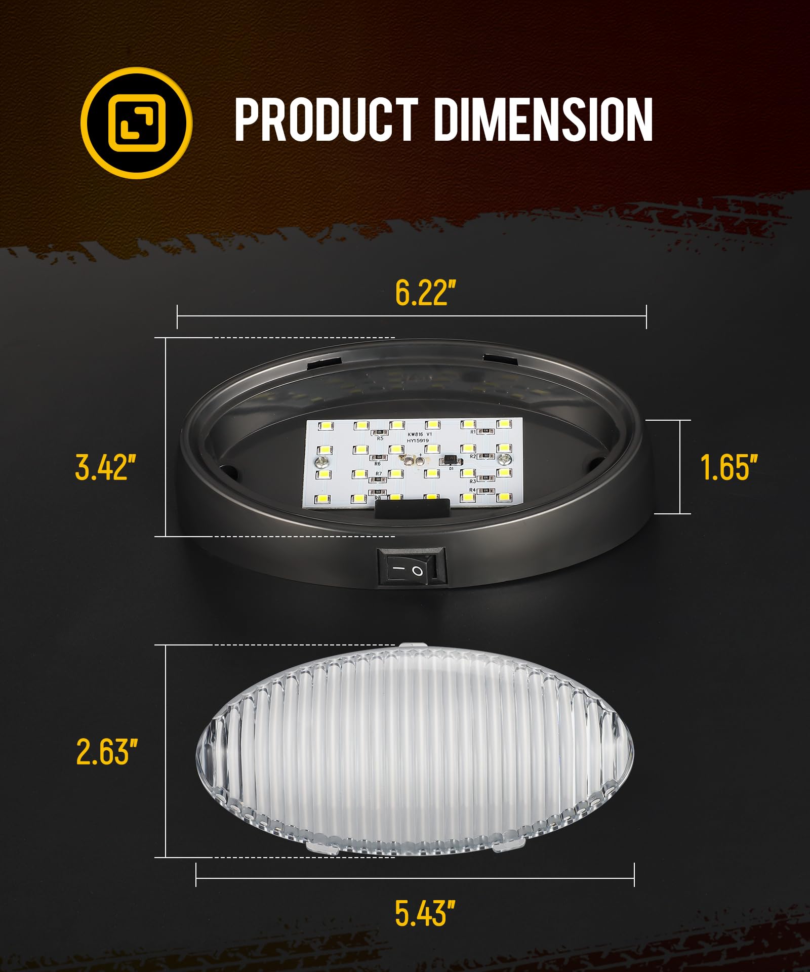 Partsam oval LED RV porch light switch-on feature for quick outdoor lighting.
