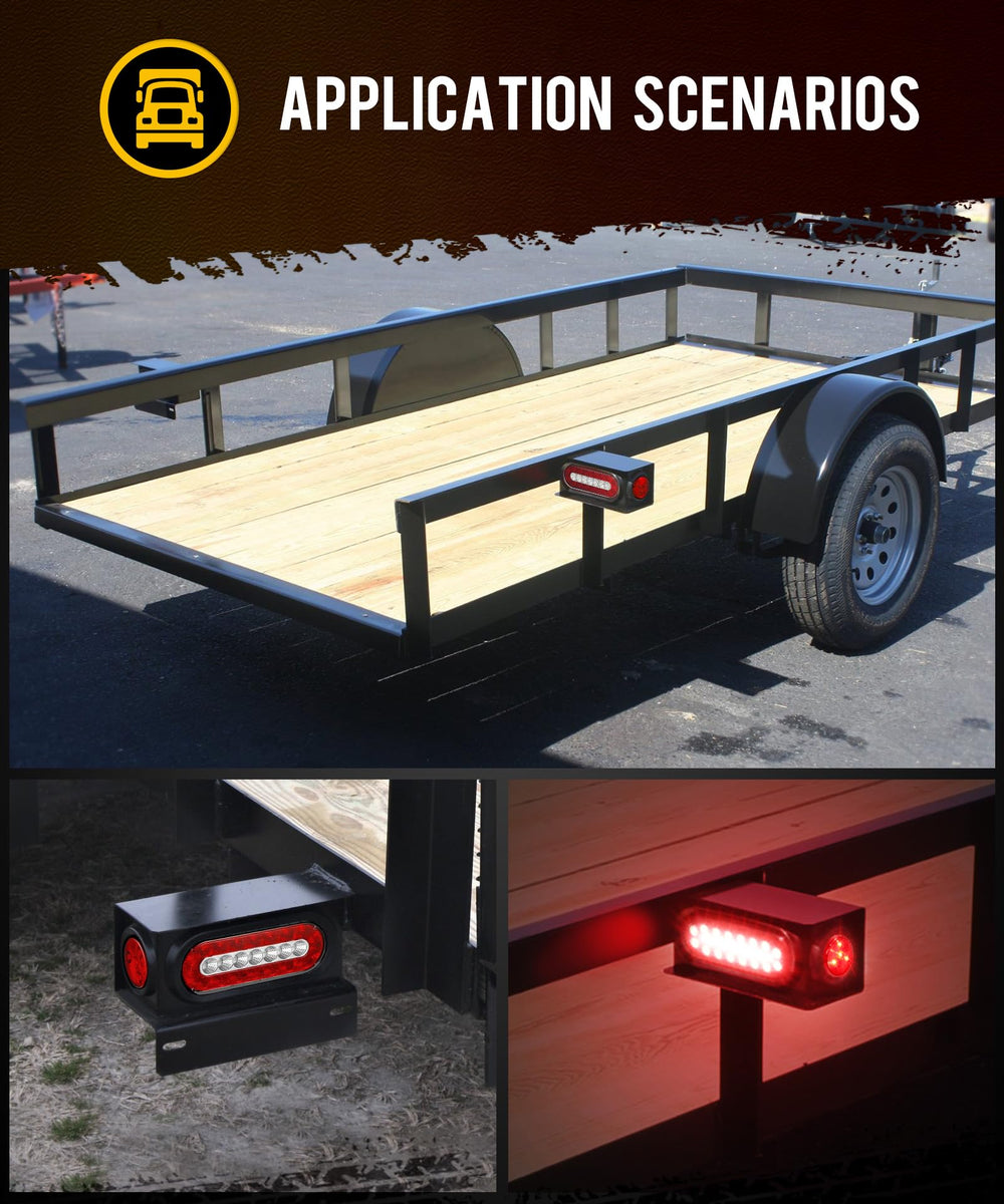 Partsam 6-inch oval LED tail light for bright rear visibility