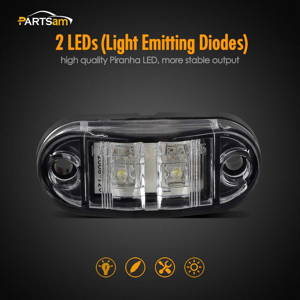 Partsam oval surface-mount marker light with two diodes for low power draw