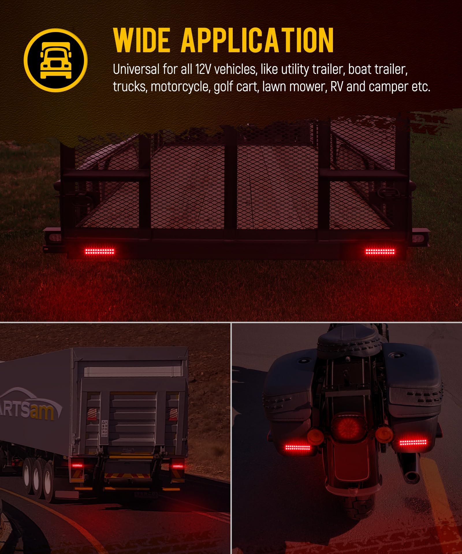 Partsam package includes two lights with foam pads and screws.