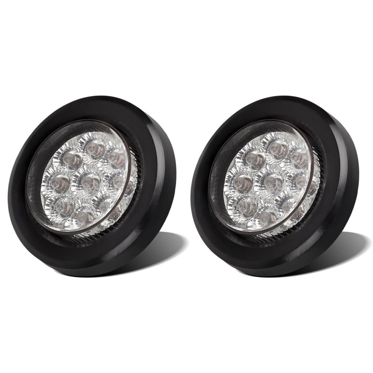 Partsam 2in clear-red flush-mount mini-reflex lights with grommet for durable trailer visibility.