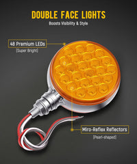 Partsam pedestal amber-lens light with 4.15-inch diameter for trailer marker lighting.
