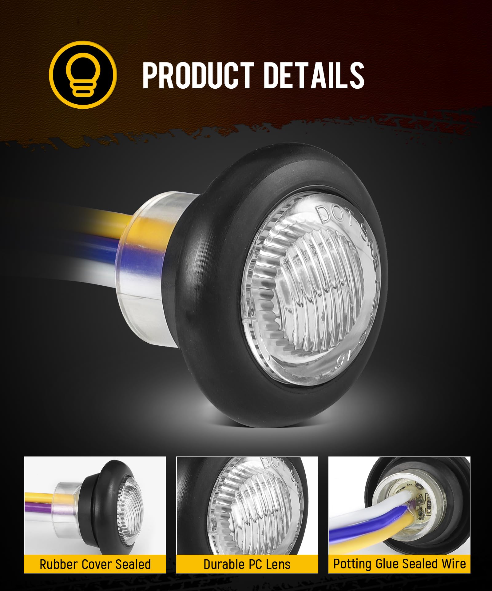 Partsam polycarbonate lens marker light built for durability