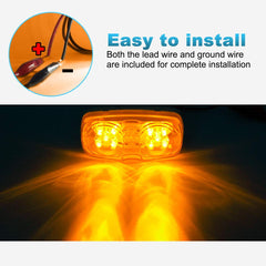 Partsam rectangular amber marker light with snap-on lens for quick replacement.