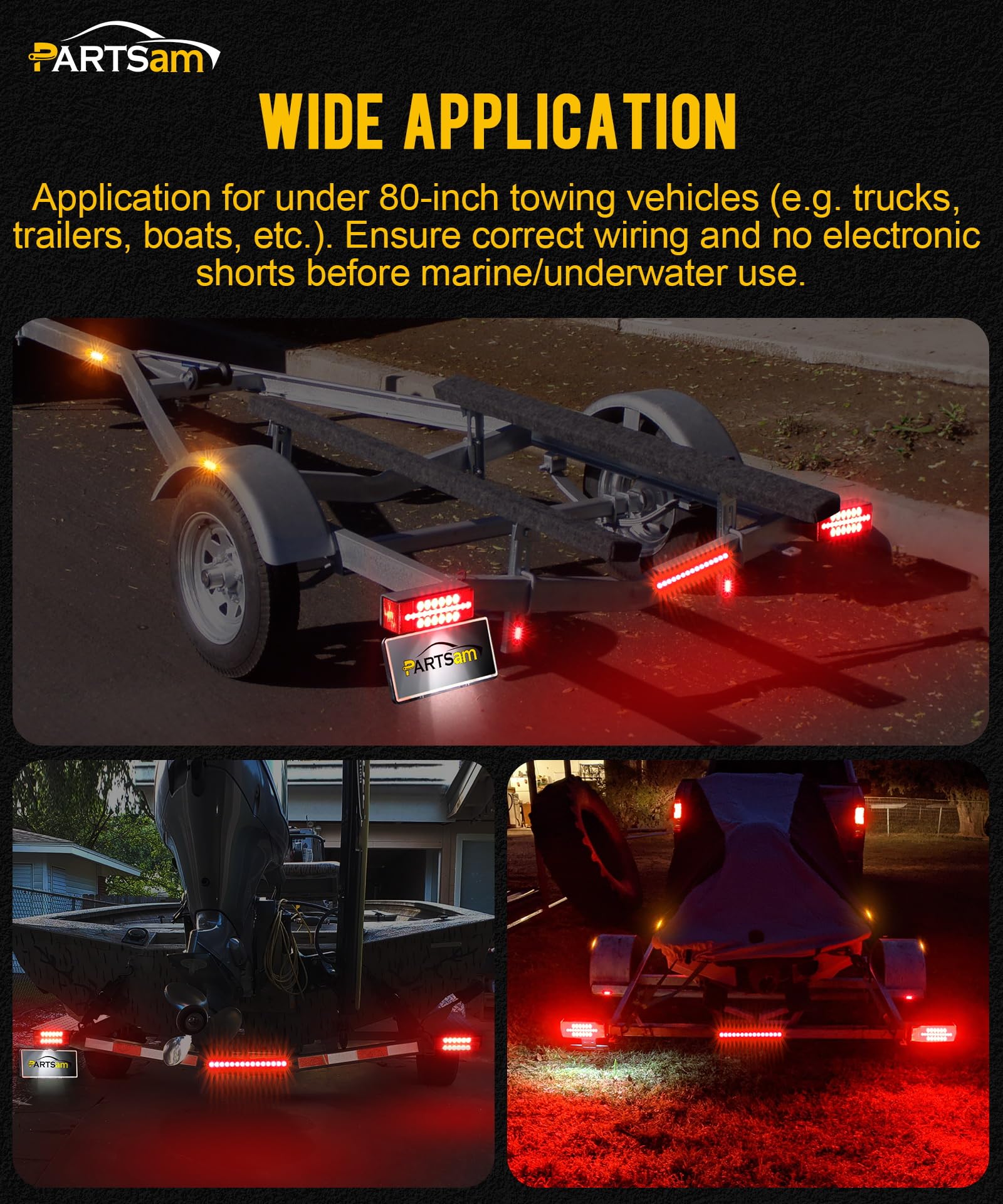 Partsam red two-inch side marker improving stop visibility