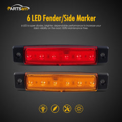Partsam red 3-8 inch LED marker light improves trailer signaling.